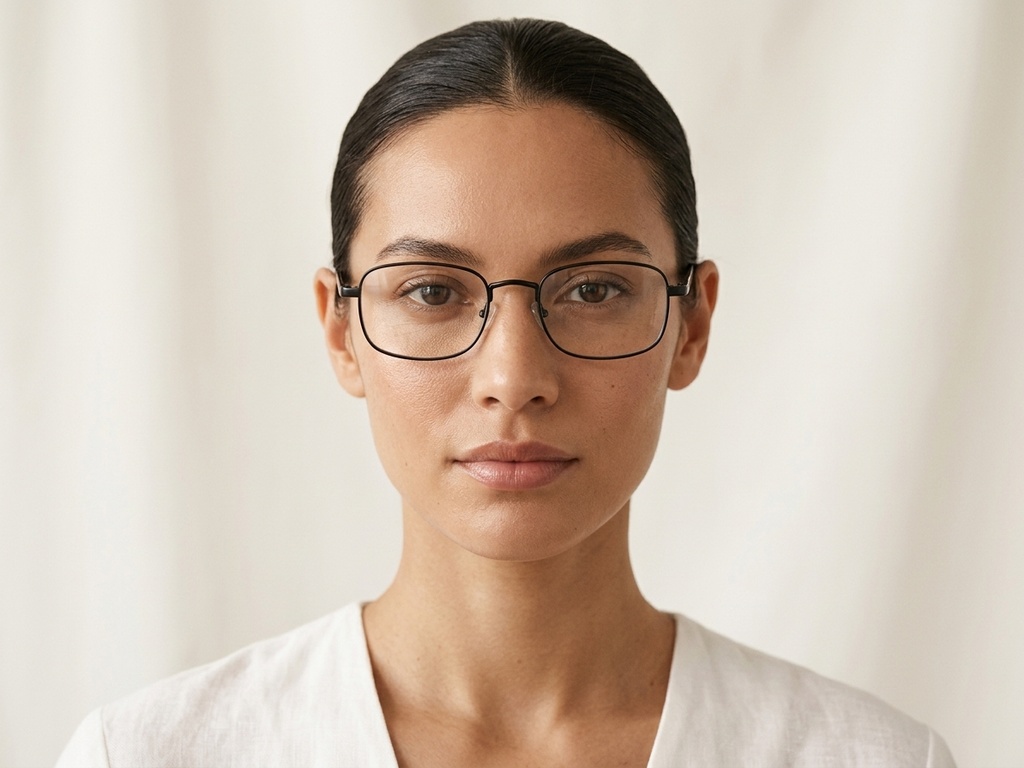 BS2425-1567_Black_Rectangular_Metal_glasses-tryon_female