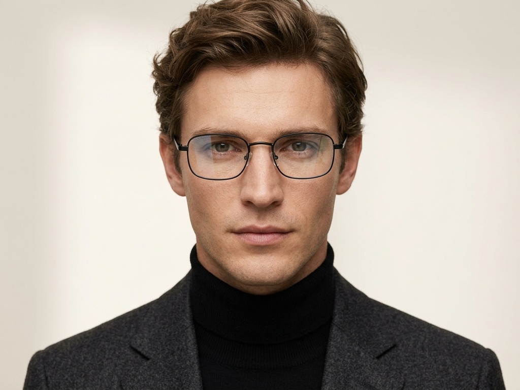 BS2425-1567_Black_Rectangular_Metal_glasses-tryon_male
