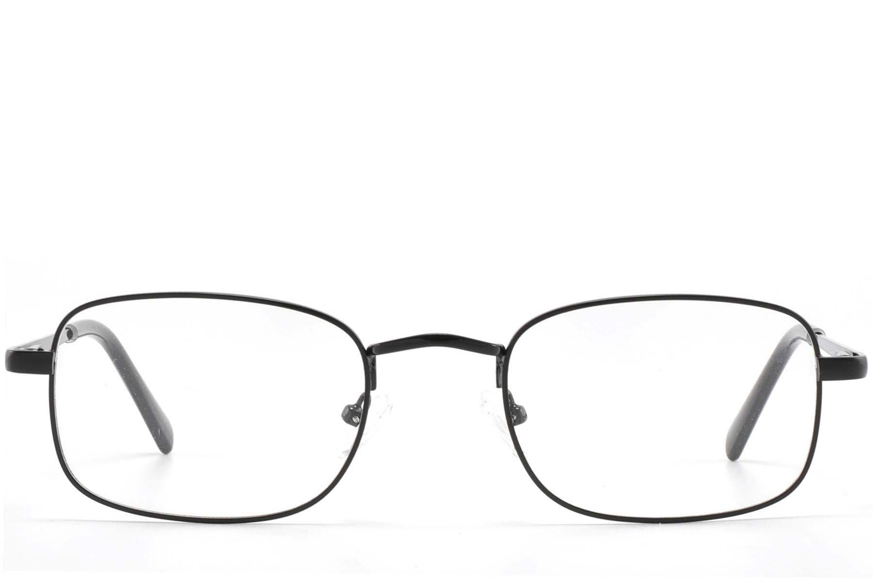 BS2425-1567_Black_Rectangular_Metal_glasses_front