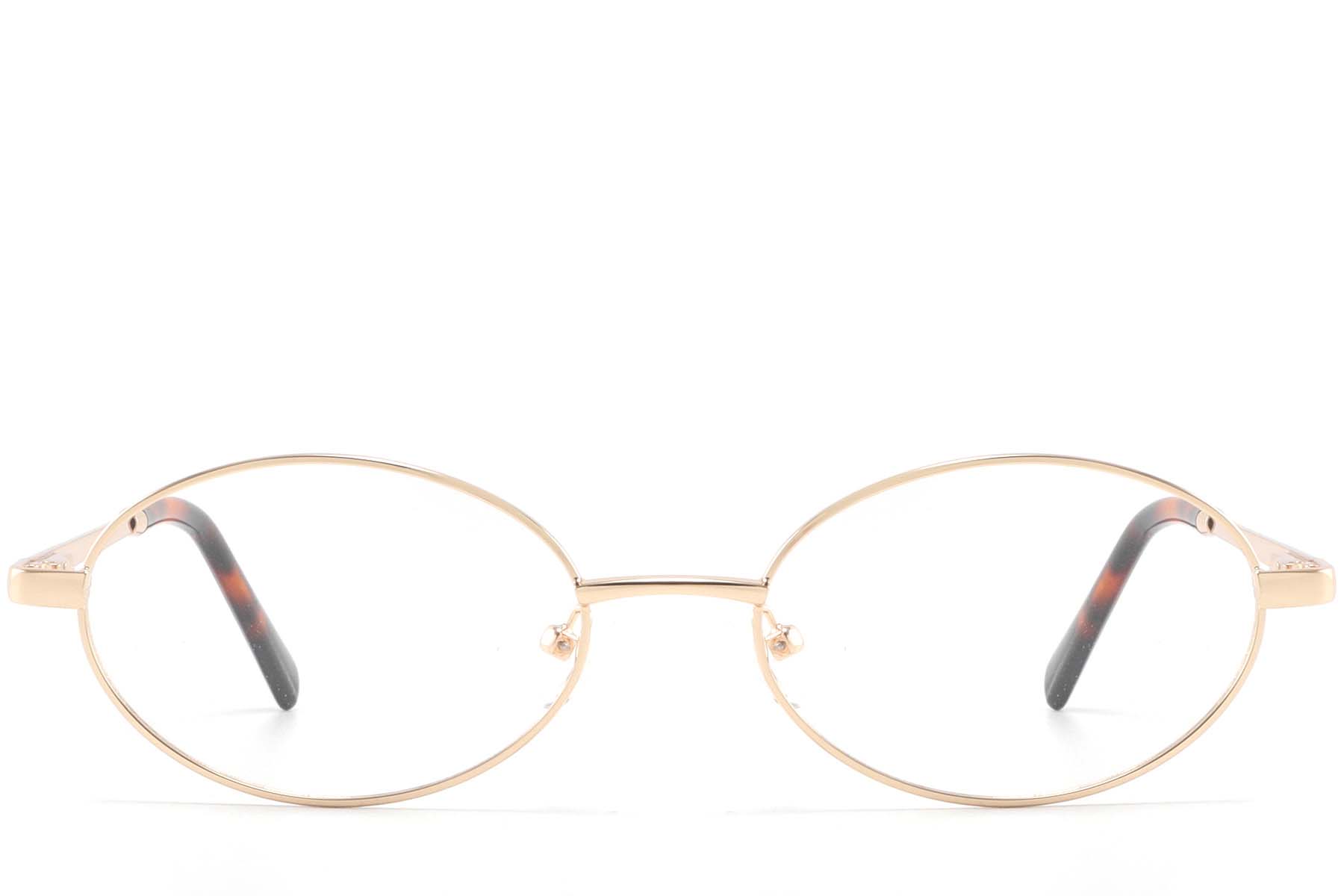 BS2425-1570_Golden_Oval_Metal_glasses_front