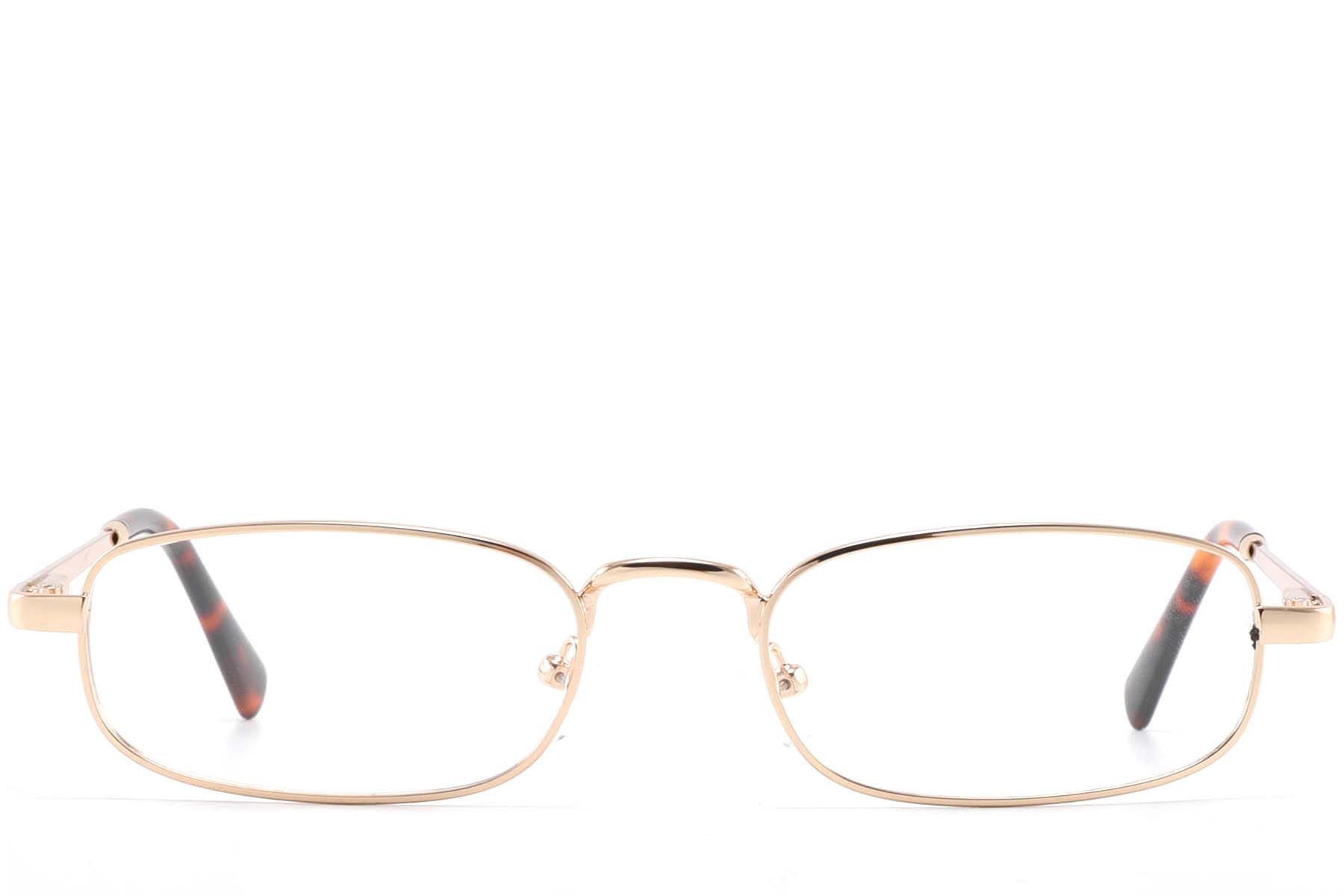 BS2425-1574_Golden_Rectangular_Metal_glasses_front