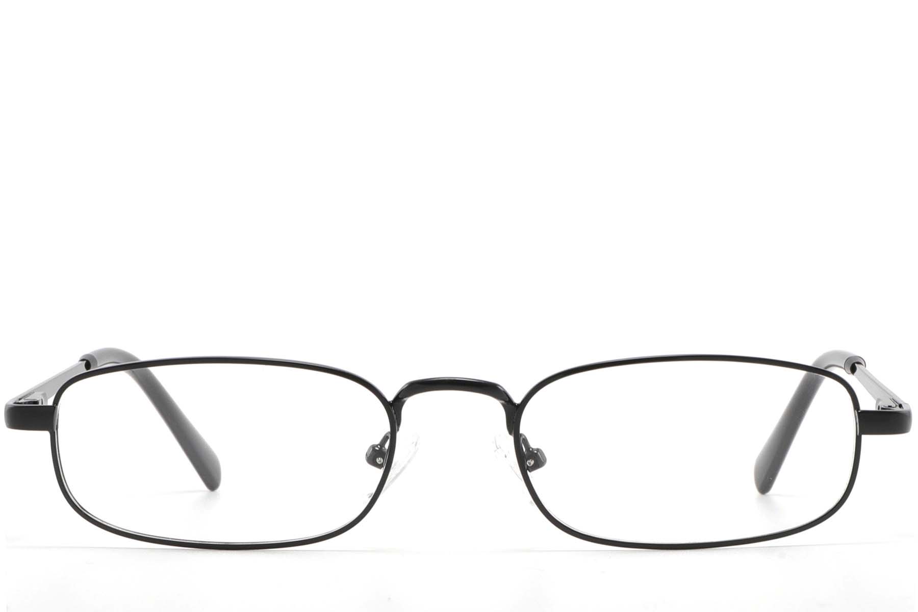 BS2425-1575_Black_Rectangular_Metal_glasses_front