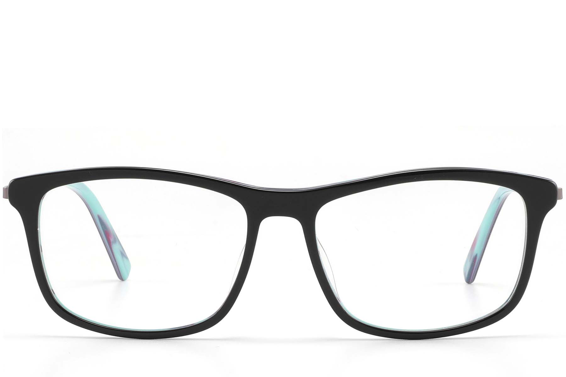 BS2425-1603_Black_Rectangular_Acetate_glasses_front