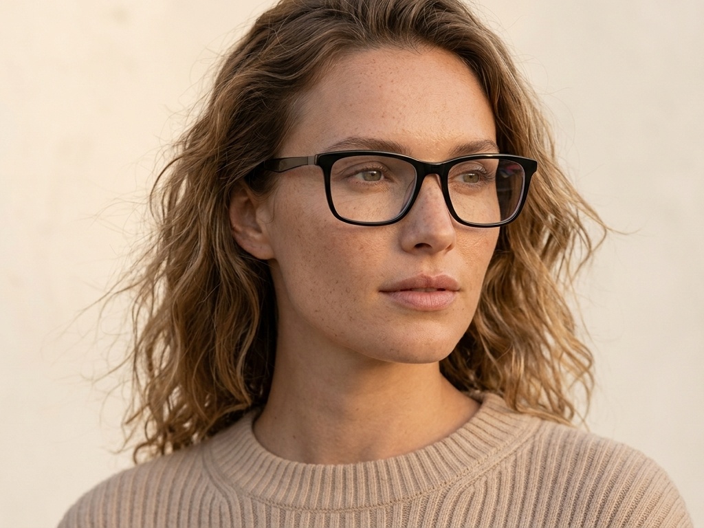 BS2425-1604_Black_Rectangular_Acetate_glasses-tryon_female