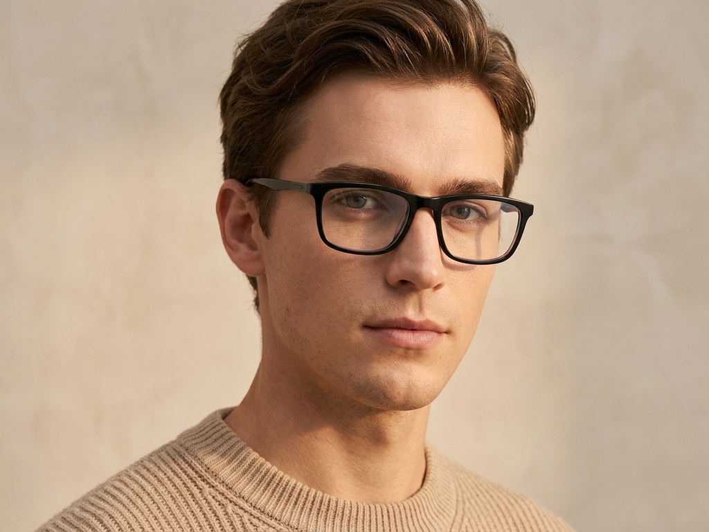 BS2425-1604_Black_Rectangular_Acetate_glasses-tryon_male