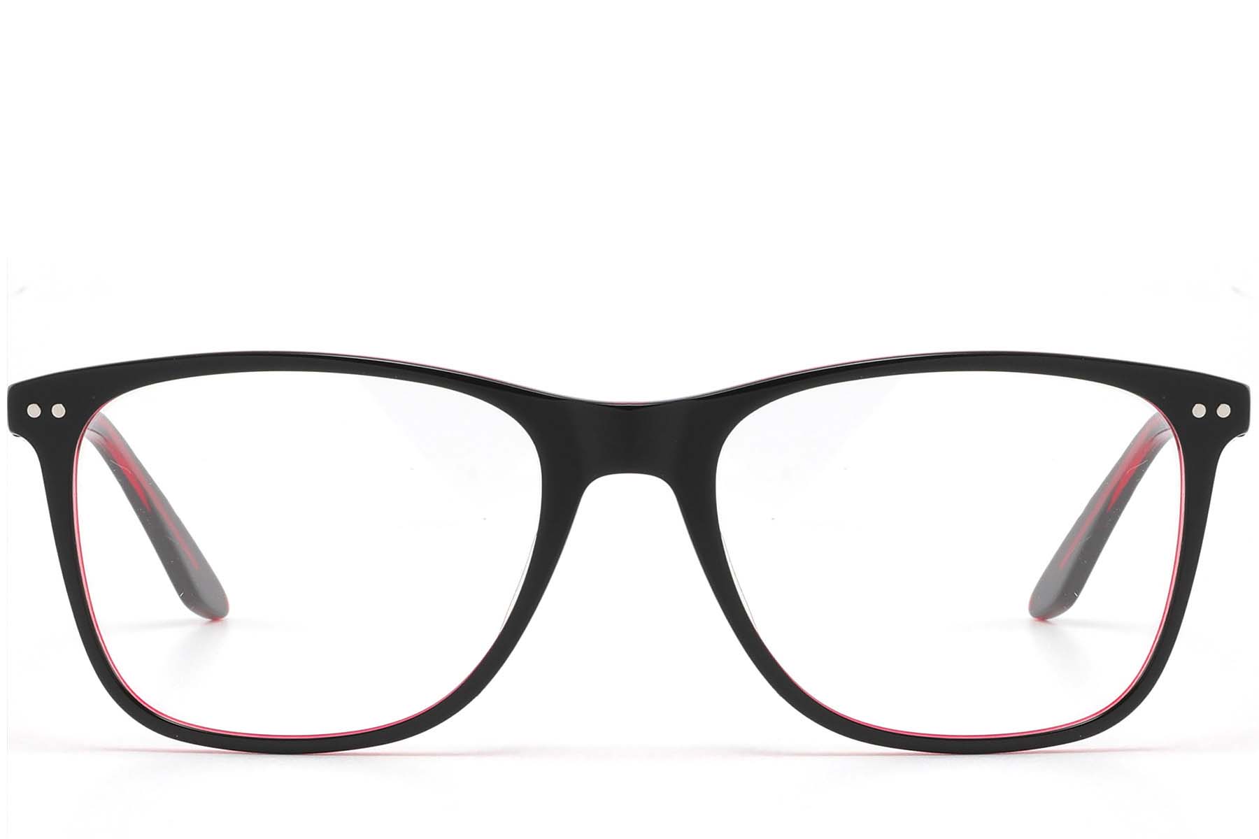 BS2425-1608_Black_Rectangular_Acetate_glasses_front