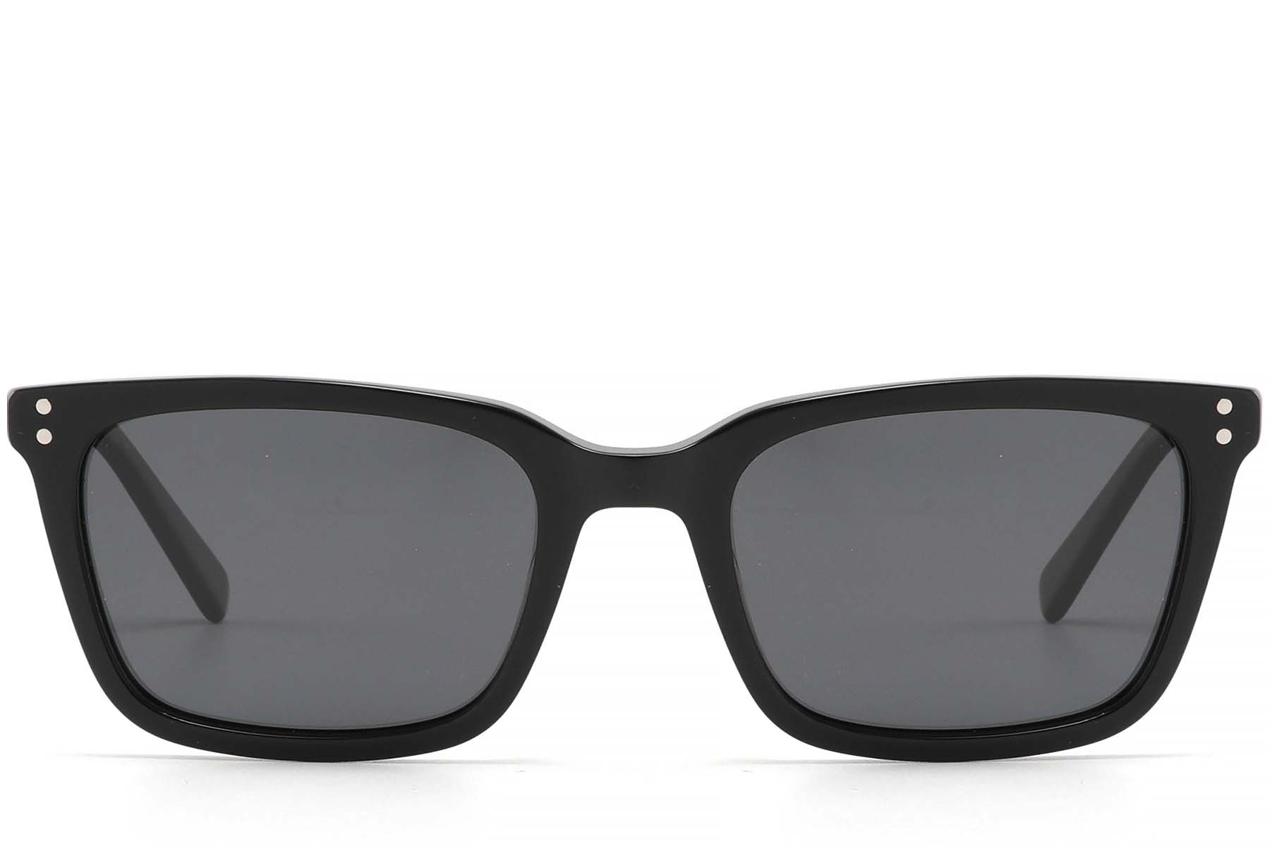 BS2425-1609_Black_Rectangular_Acetate_sunglasses_front