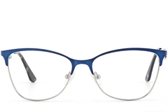 BS2425-1620_Blue_Semi-rimless_Metal_glasses_front
