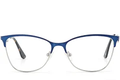 BS2425-1620_Blue_Semi-rimless_Metal_glasses_front