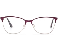 BS2425-1621_Purple_Semi-rimless_Metal_glasses_front