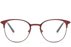 BS2425-1625_Red_Semi-rimless_Metal_glasses_front