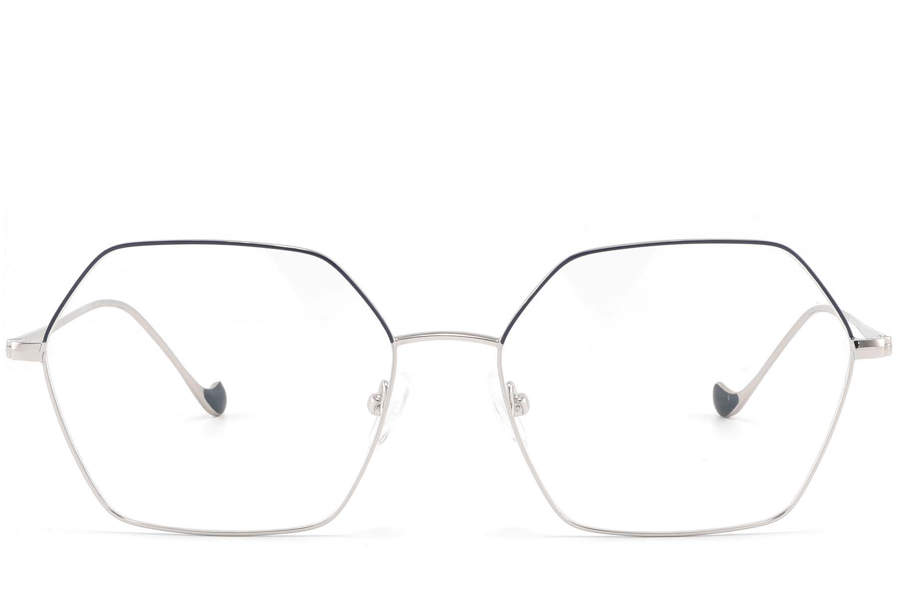 BS2425-1629_Silver_Geometric_Metal_glasses_front