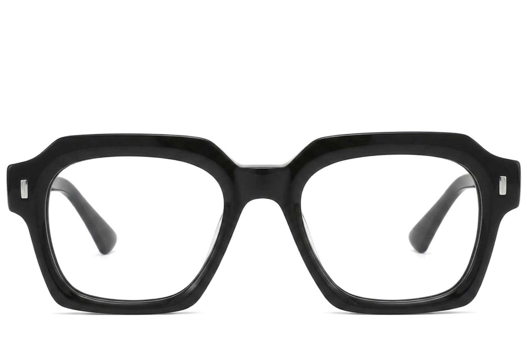 BS2425-1687_Black_Rectangular_Acetate_Glasses-front