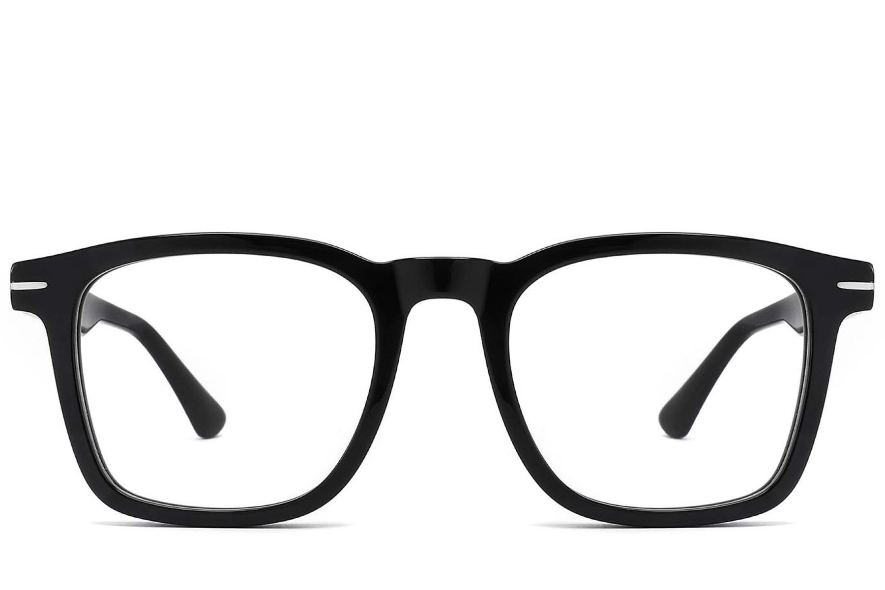 BS2425-1702_Black_Rectangular_Acetate_Glasses_front
