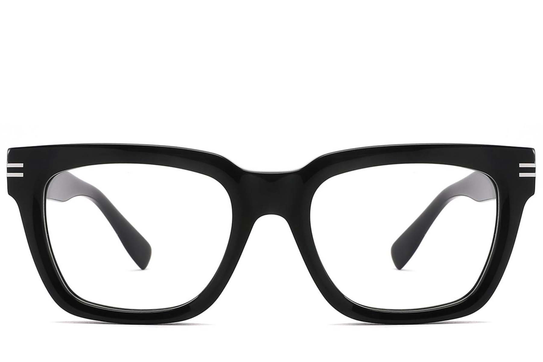 BS2425-1708_Black_Rectangular_Acetate_Glasses_front