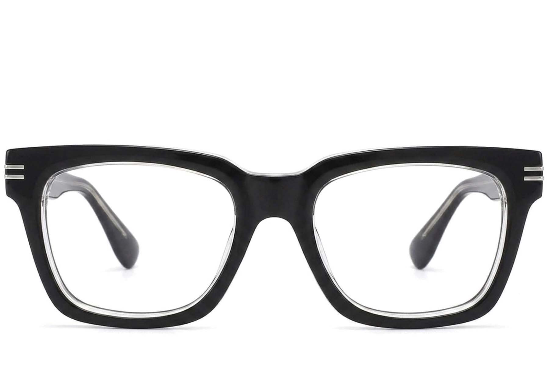 BS2425-1710_Black_Rectangular_Acetate_Glasses-front