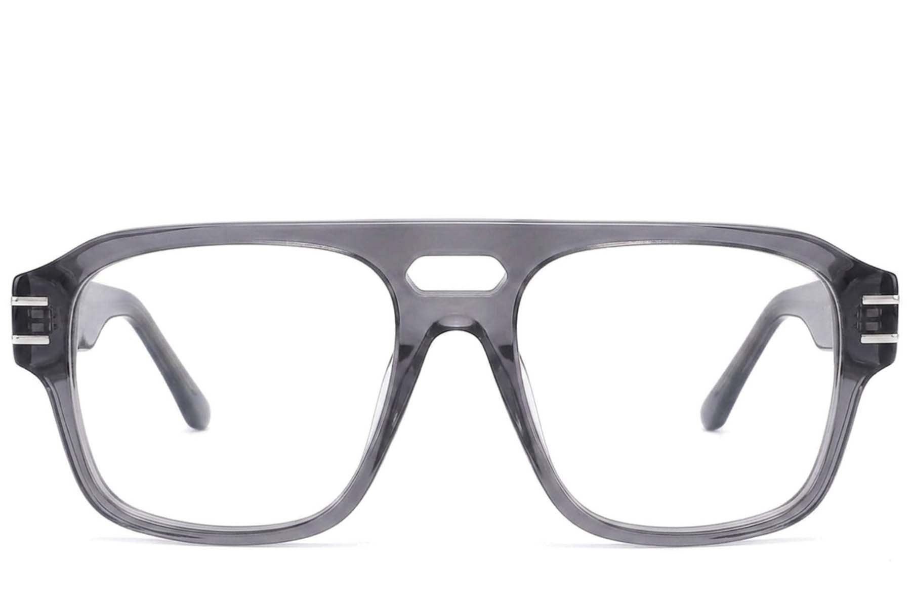 BS2425-1716_Grey_Aviator_Acetate_Glasses-front