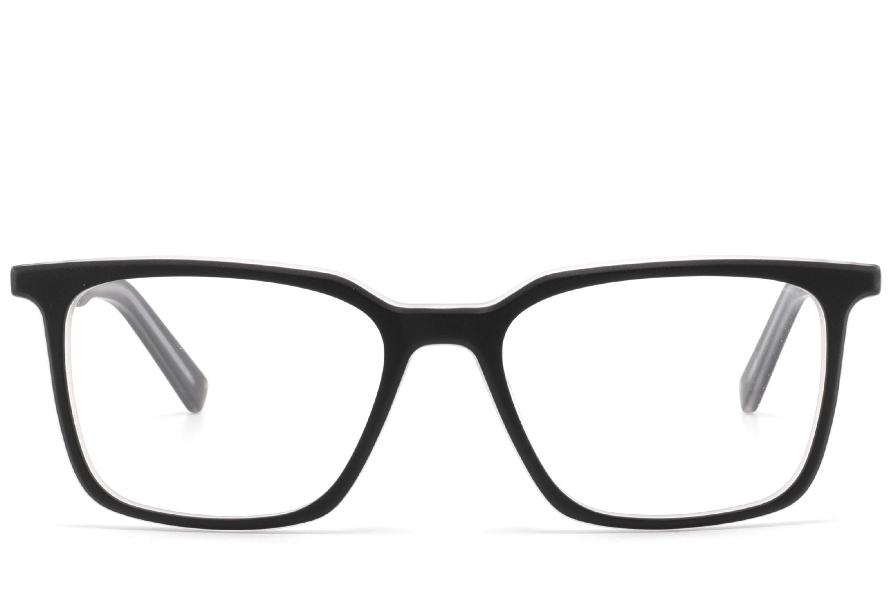 BS2425-1785_Black_Rectangular_Acetate_Glasses_front