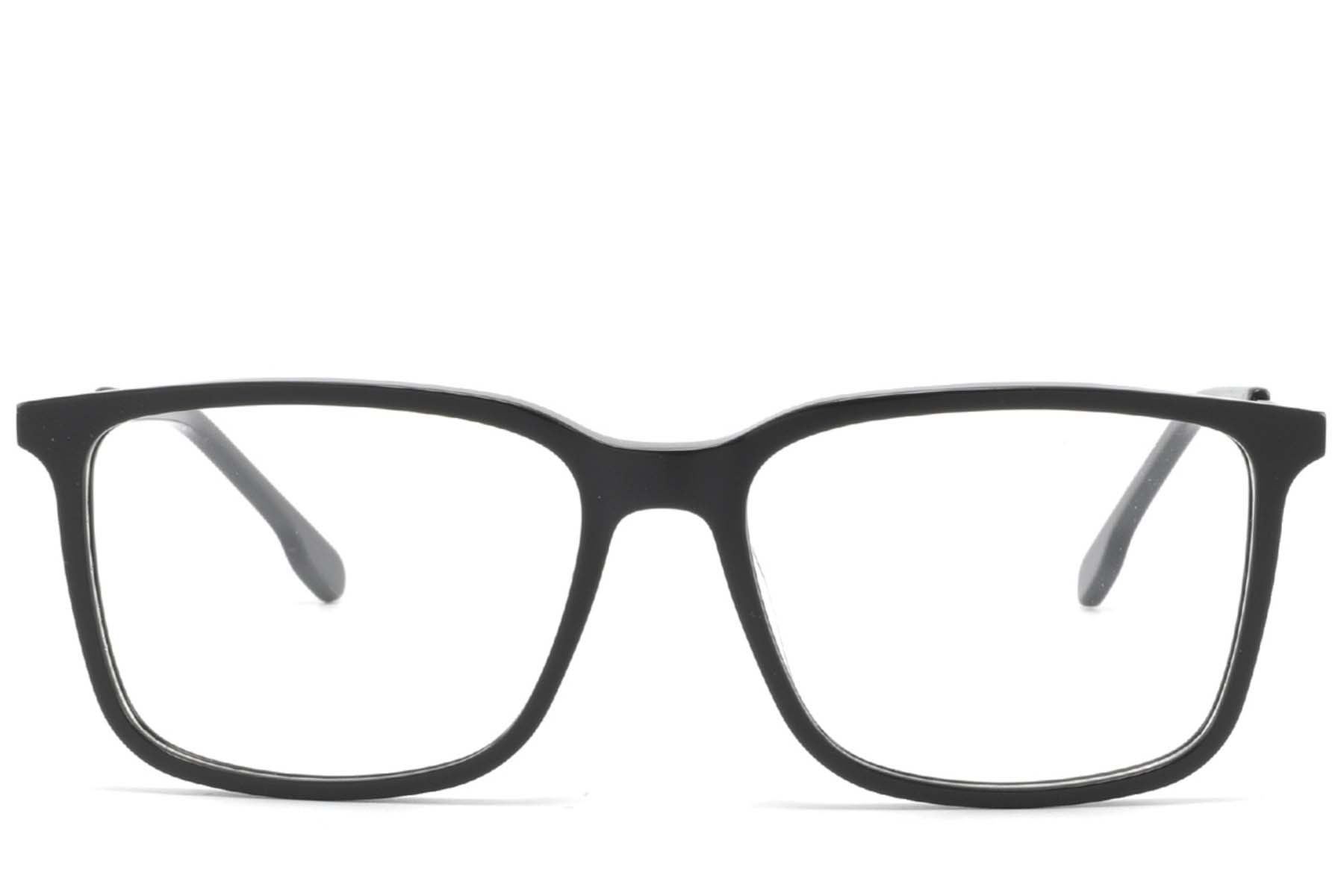 BS2425-1800_Black_Rectangular_Acetate_Glasses-front