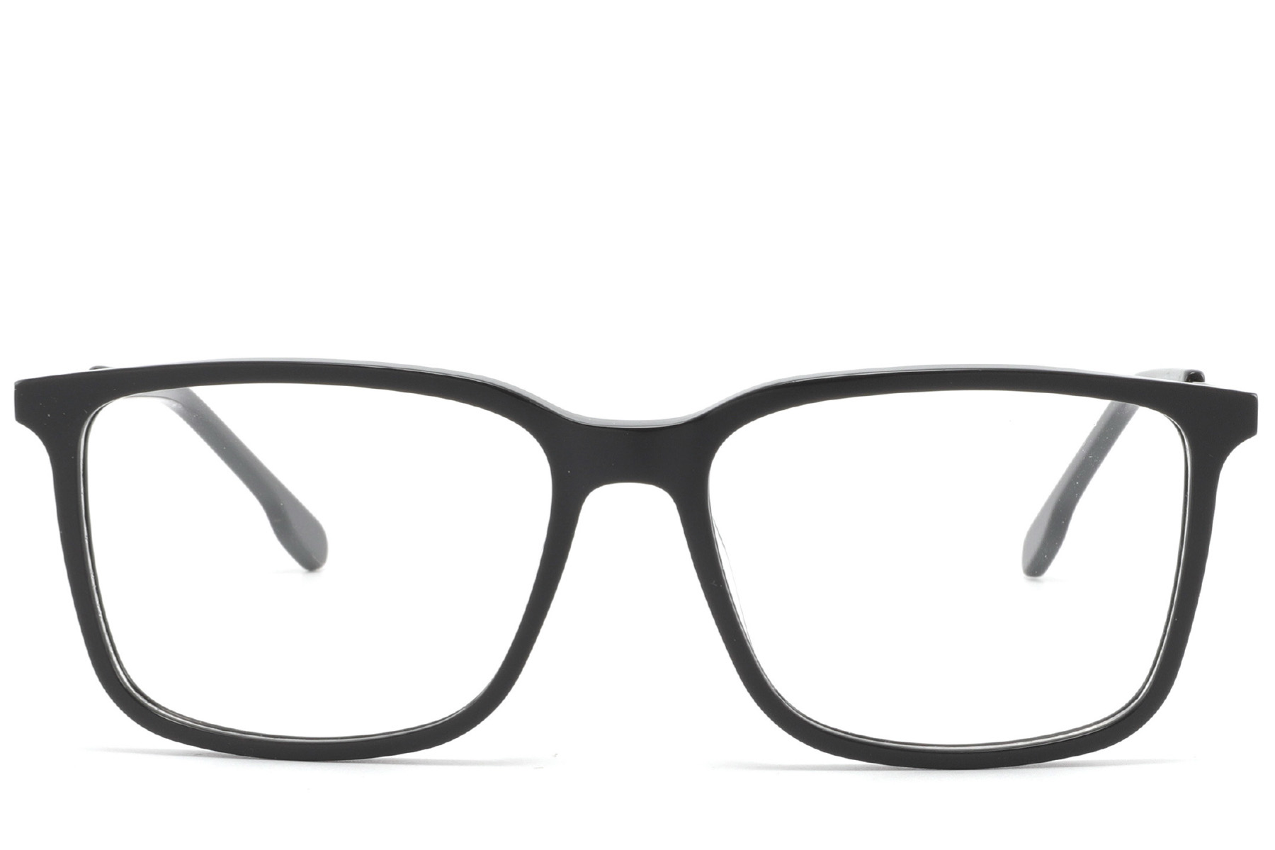 BS2425-1800_Black_Rectangular_Acetate_Glasses_front