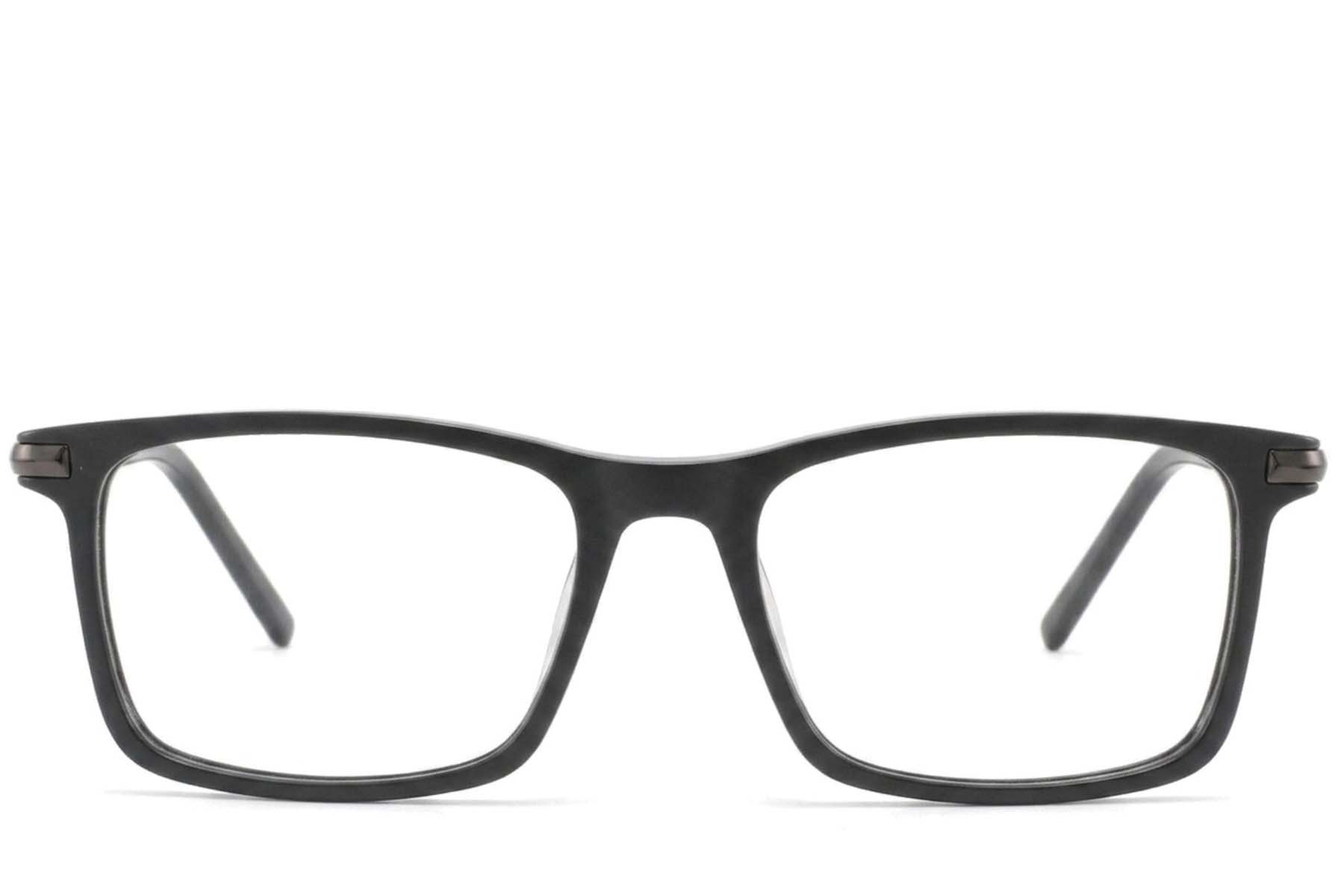 BS2425-1810_Black_Rectangular_Acetate_Glasses-front
