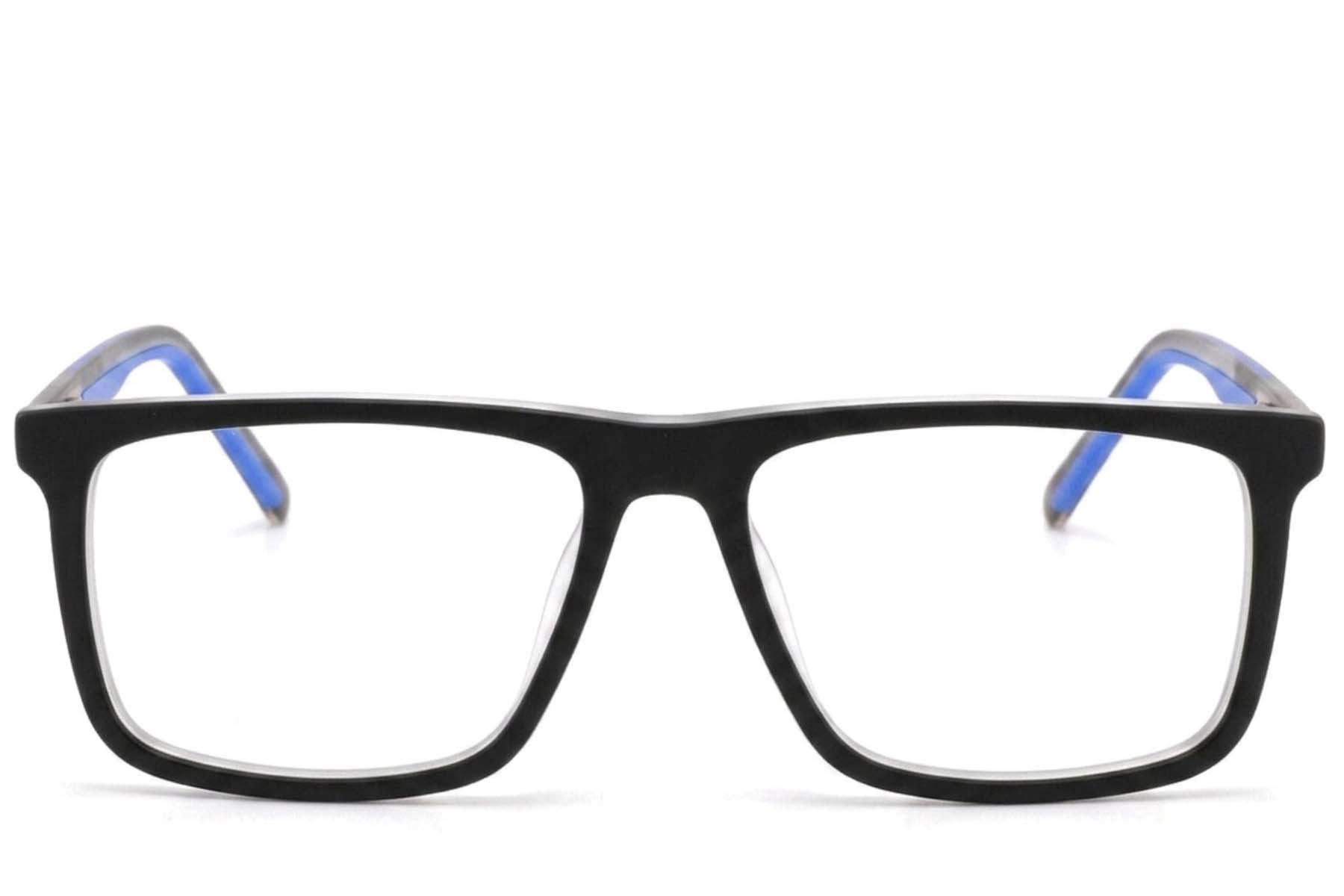 BS2425-1812_Black_Rectangular_Acetate_Glasses-front