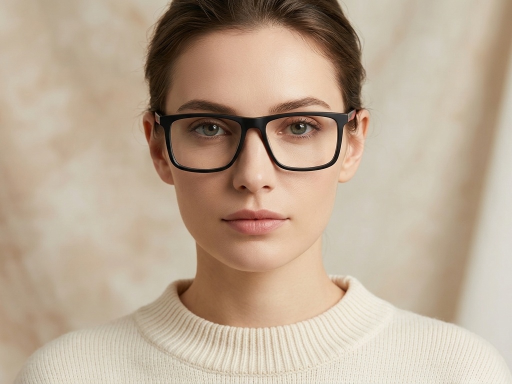 BS2425-1814_Black_Rectangular_Acetate_Glasses-tryon_female