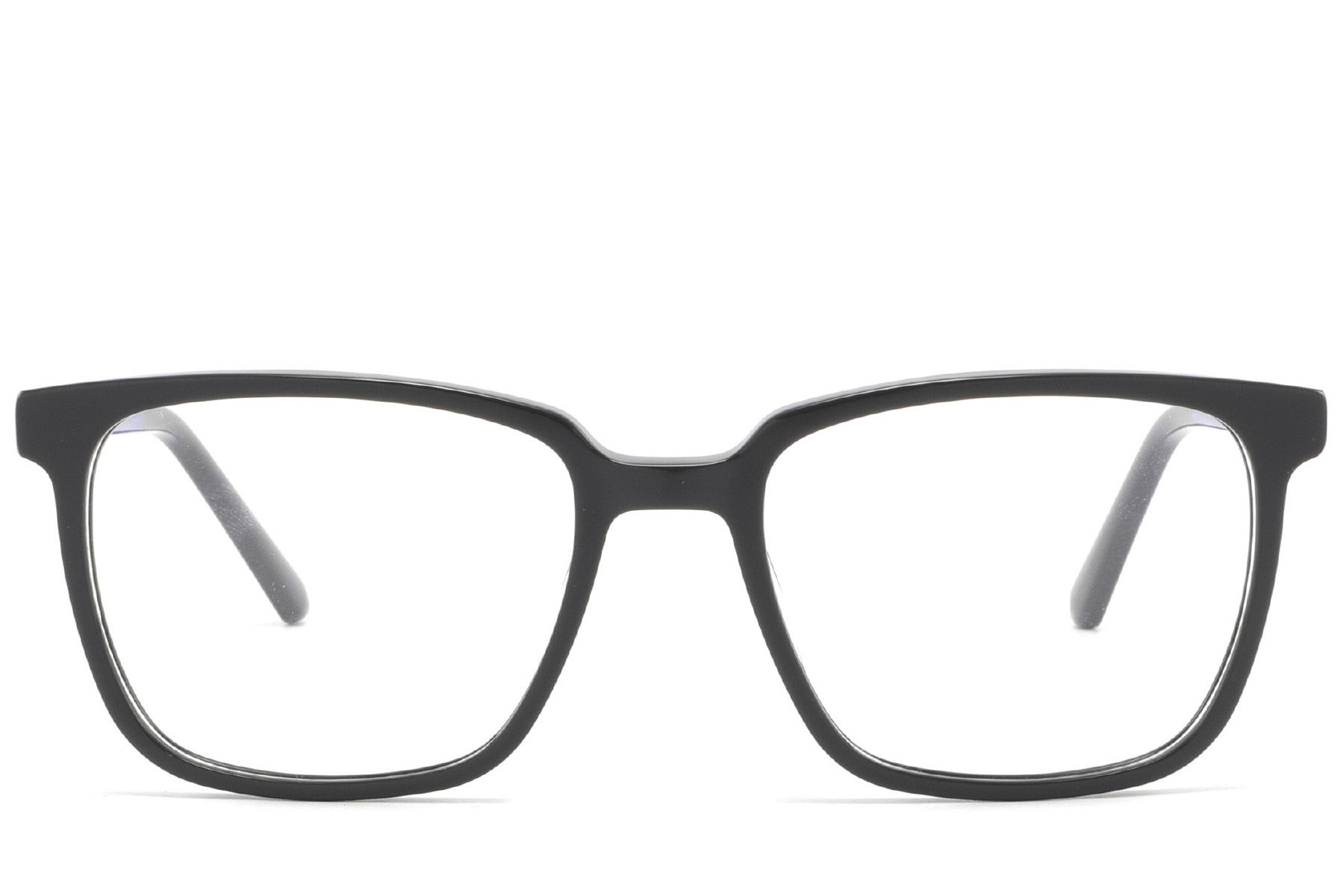 BS2425-1821_Black_Rectangular_Acetate_Glasses_front
