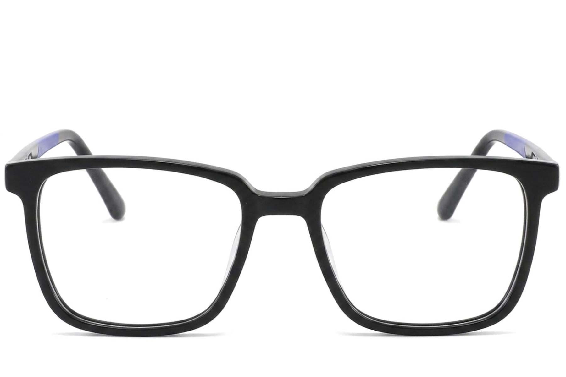 BS2425-1825_Black_Rectangular_Acetate_Glasses-front
