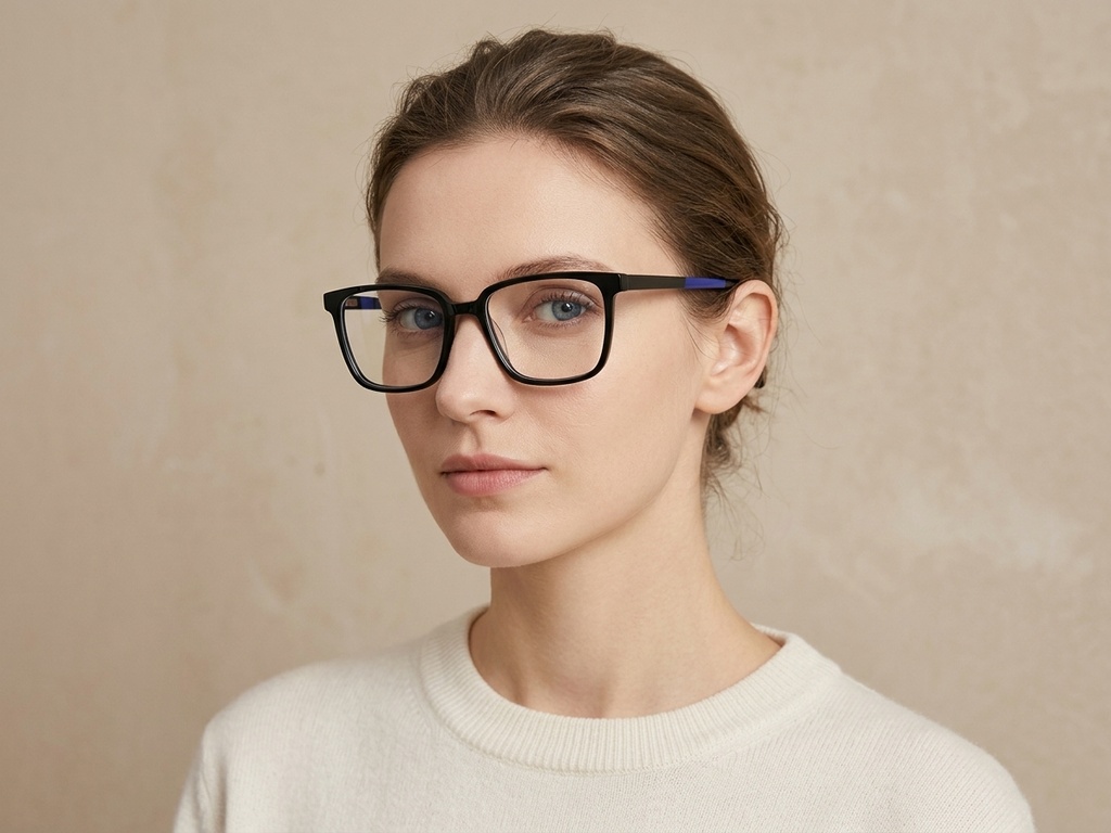 BS2425-1825_Black_Rectangular_Acetate_Glasses-tryon_female