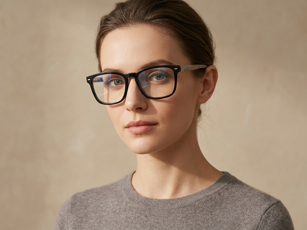 BS2425-1827_Black_Rectangular_Acetate_Glasses-tryon_female