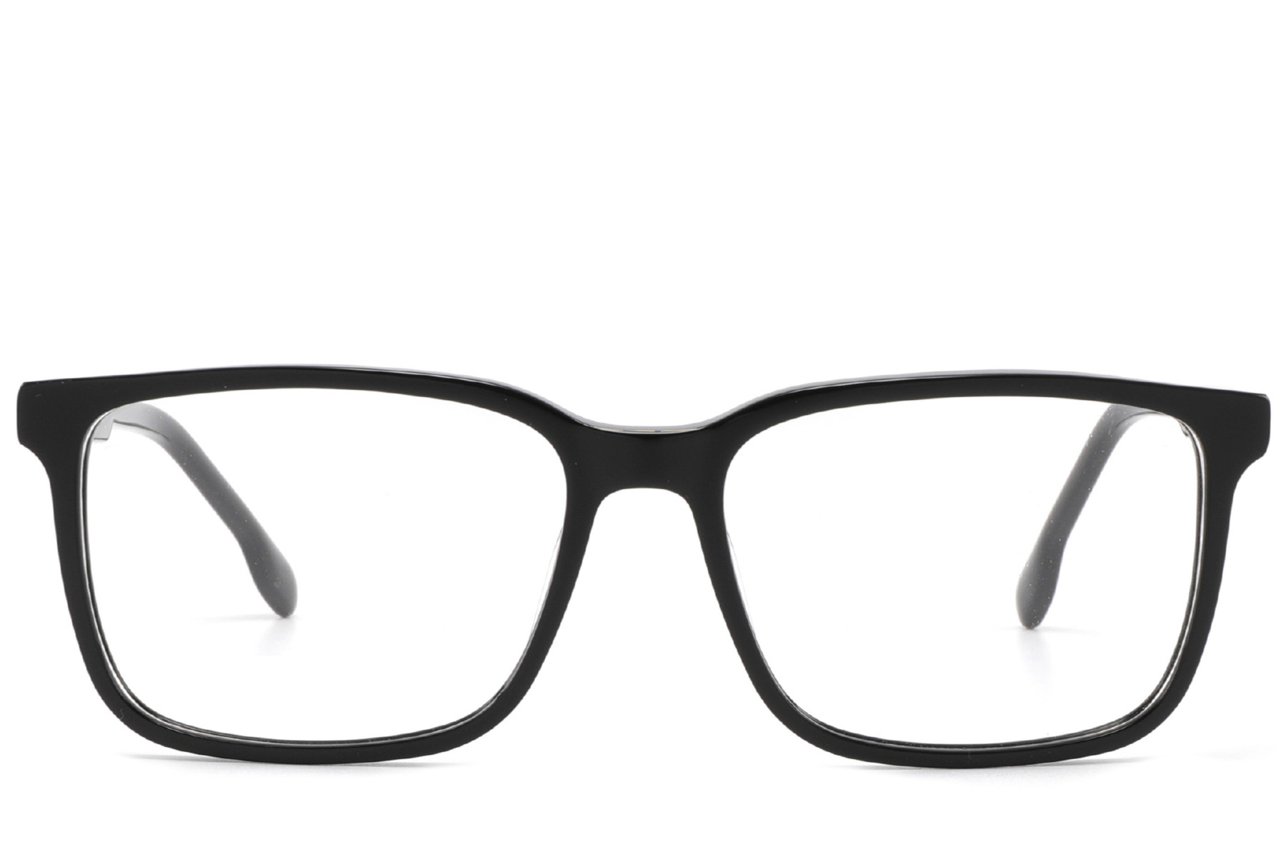 BS2425-1856_Black_Rectangular_Acetate_Glasses_front