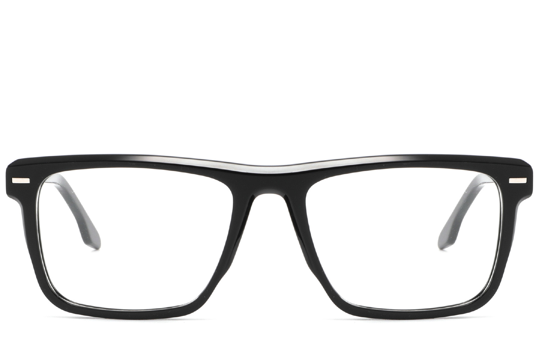 BS2425-1886_Black_Rectangular_Acetate_Glasses_front