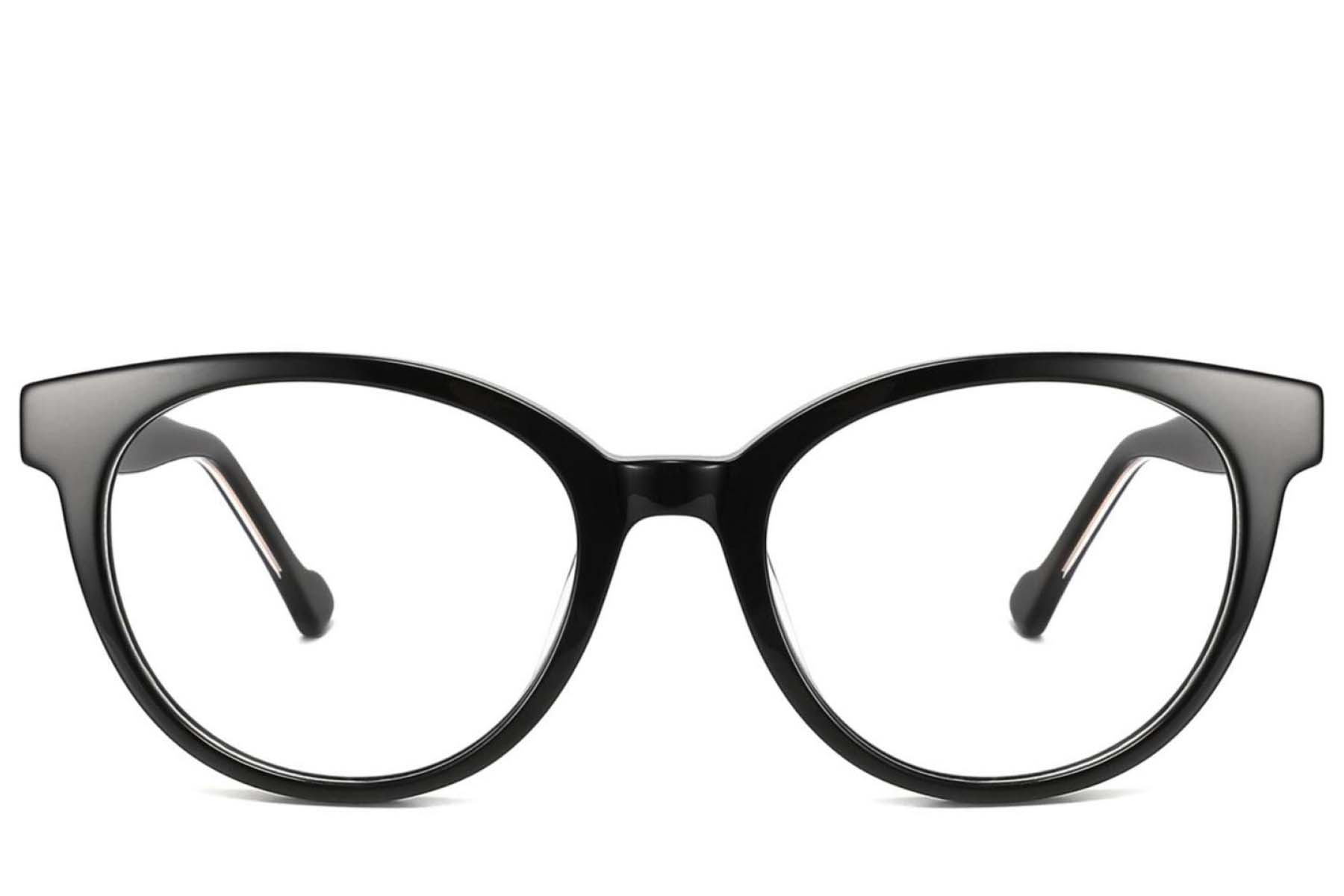 BS2425-1901_Black_Oval_Acetate_Glasses_front
