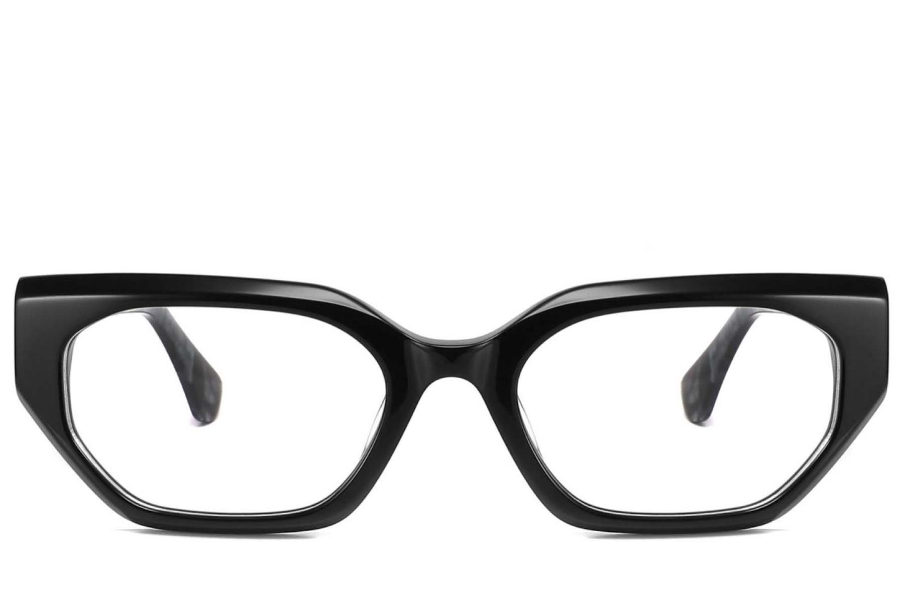 BS2425-1939_Black_Geometric_Acetate_Glasses_front