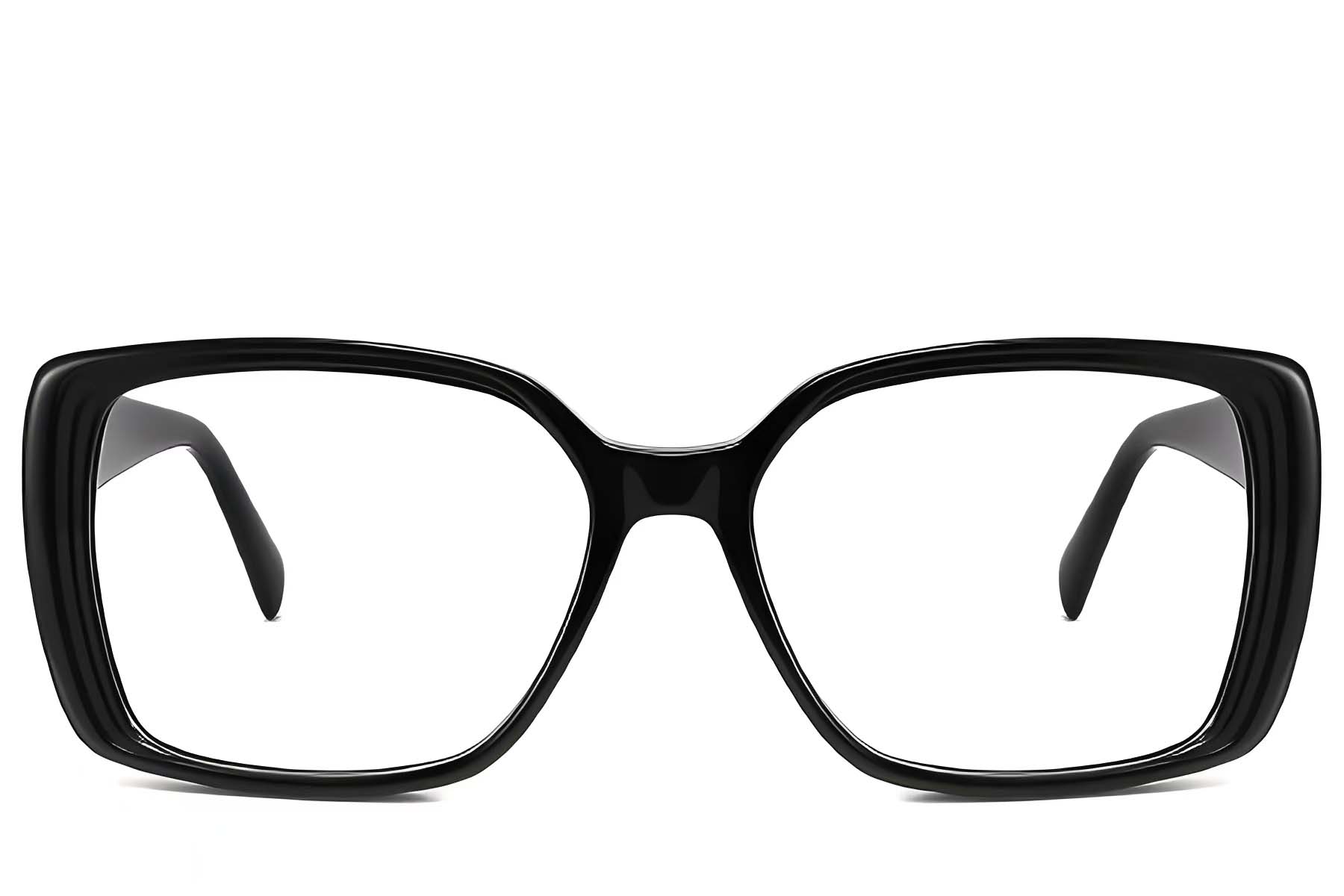 BS2425-1944_Black_Rectangular_Acetate_Glasses_front