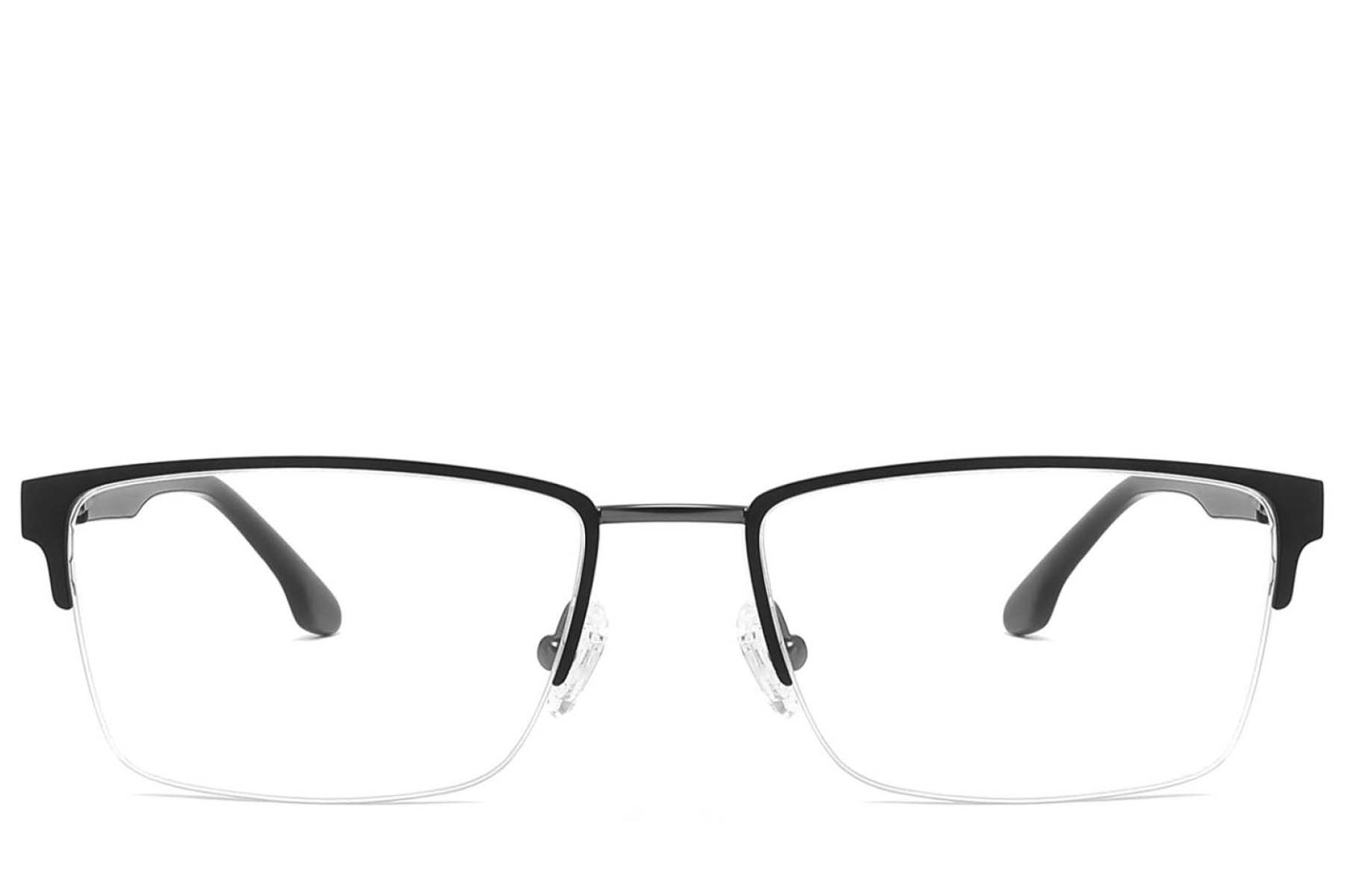 BS2425-1973_Black_Semi-rimless_Metal_Glasses_front