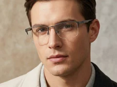BS2425-1975_Grey_Semi-rimless_Metal_Glasses-tryon_male