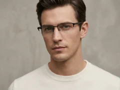 BS2425-1976_Black_Semi-rimless_Metal_Glasses-tryon_male