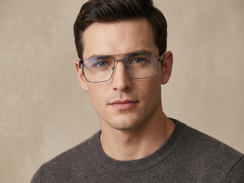 BS2425-1977_Black_Aviator_Metal_Glasses-tryon_male