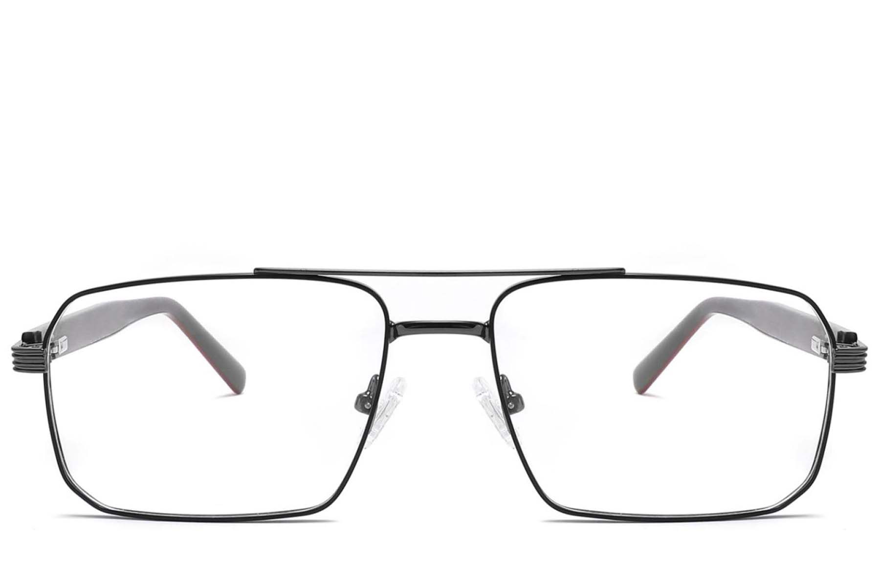 BS2425-1977_Black_Aviator_Metal_Glasses_front