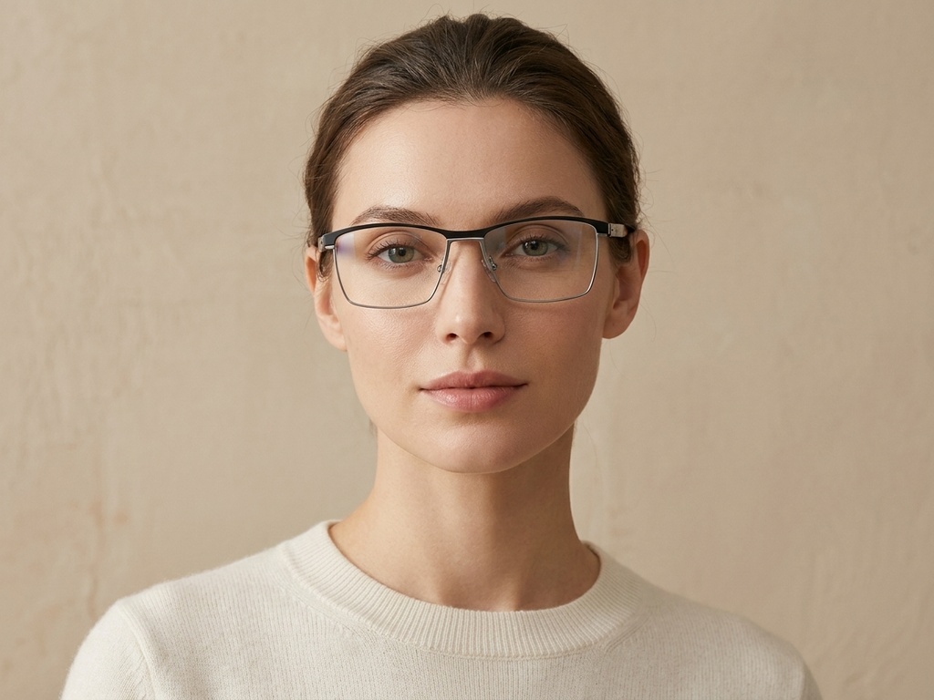 BS2425-1981_Black_Rectangular_Metal_Glasses-tryon_female