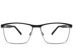BS2425-1981_Black_Rectangular_Metal_Glasses_front