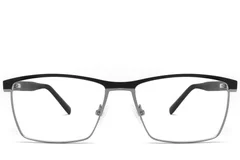 BS2425-1981_Black_Rectangular_Metal_Glasses_front