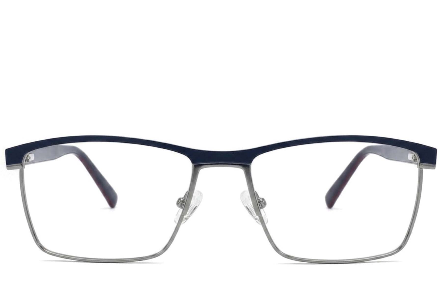 BS2425-1982_Blue_Rectangular_Metal_Glasses-front
