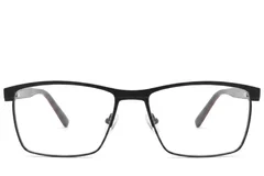 BS2425-1984_Black_Rectangular_Metal_Glasses-front