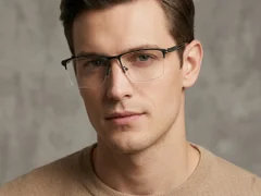 BS2425-1987_Grey_Semi-rimless_Metal_Glasses-tryon_male