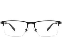 BS2425-1988_Black_Semi-rimless_Metal_Glasses-front