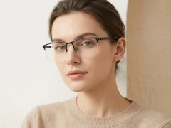 BS2425-1988_Black_Semi-rimless_Metal_Glasses-tryon_female