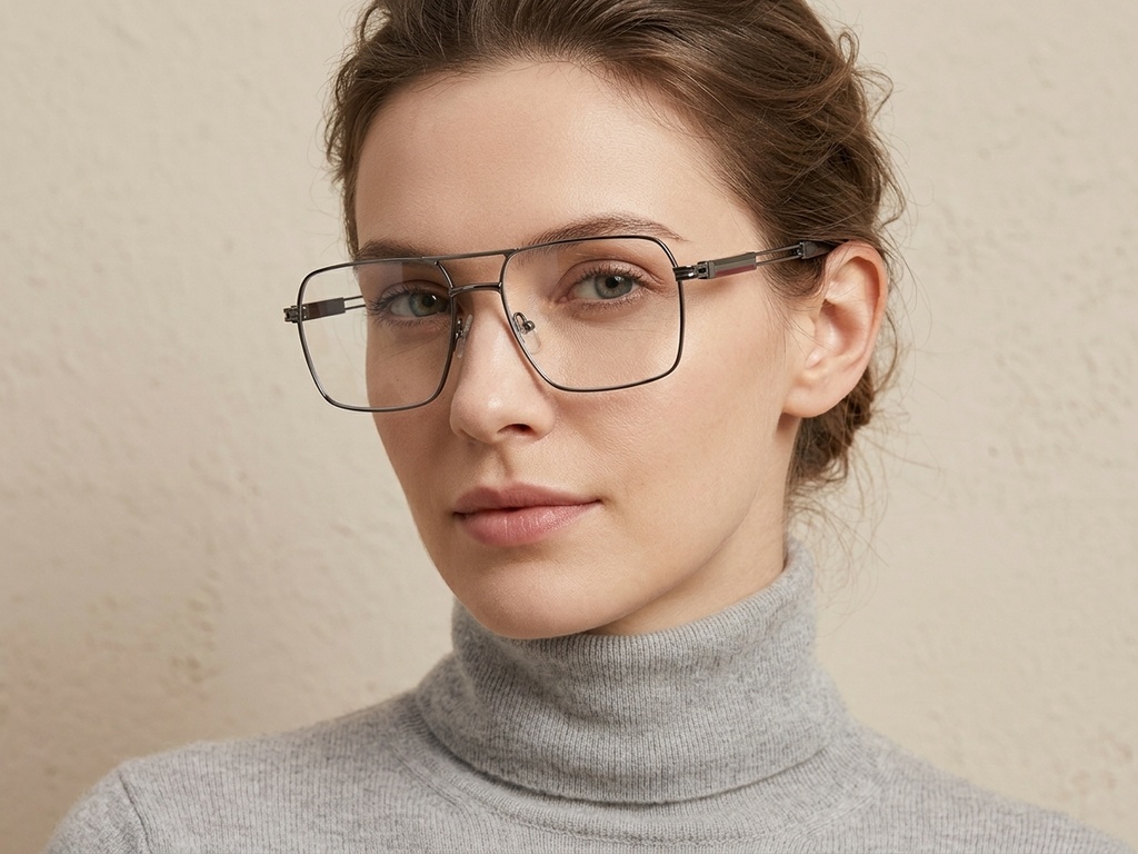 BS2425-2028_Grey_Aviator_Metal_Glasses-tryon_female